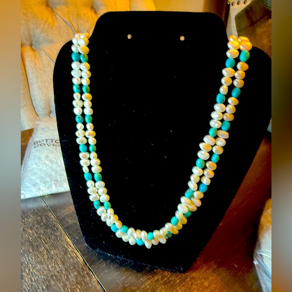 Honora Pearl and Turquoise Necklace.